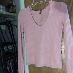 Pink hooded knit